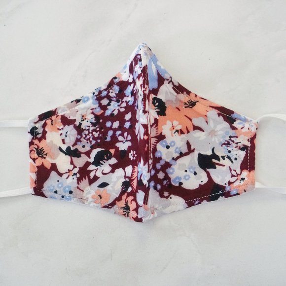 Hand Crafted Other - Handmade Plum Floral Face Mask